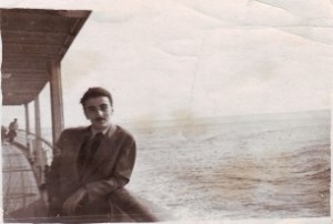 Gh Tomozei pe vaporul Transilvania în 1959