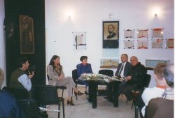 Cleopatra Lorintiu, Emanuel Valeriu şi Iulian Neacsu la Muzeul Literaturii Romane